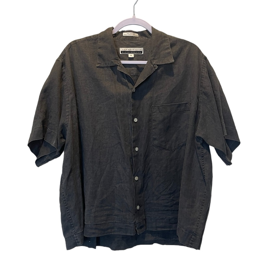 Perry Ellis 100% Linen Shirt rare Bloomingdale’s women’s shirt size M